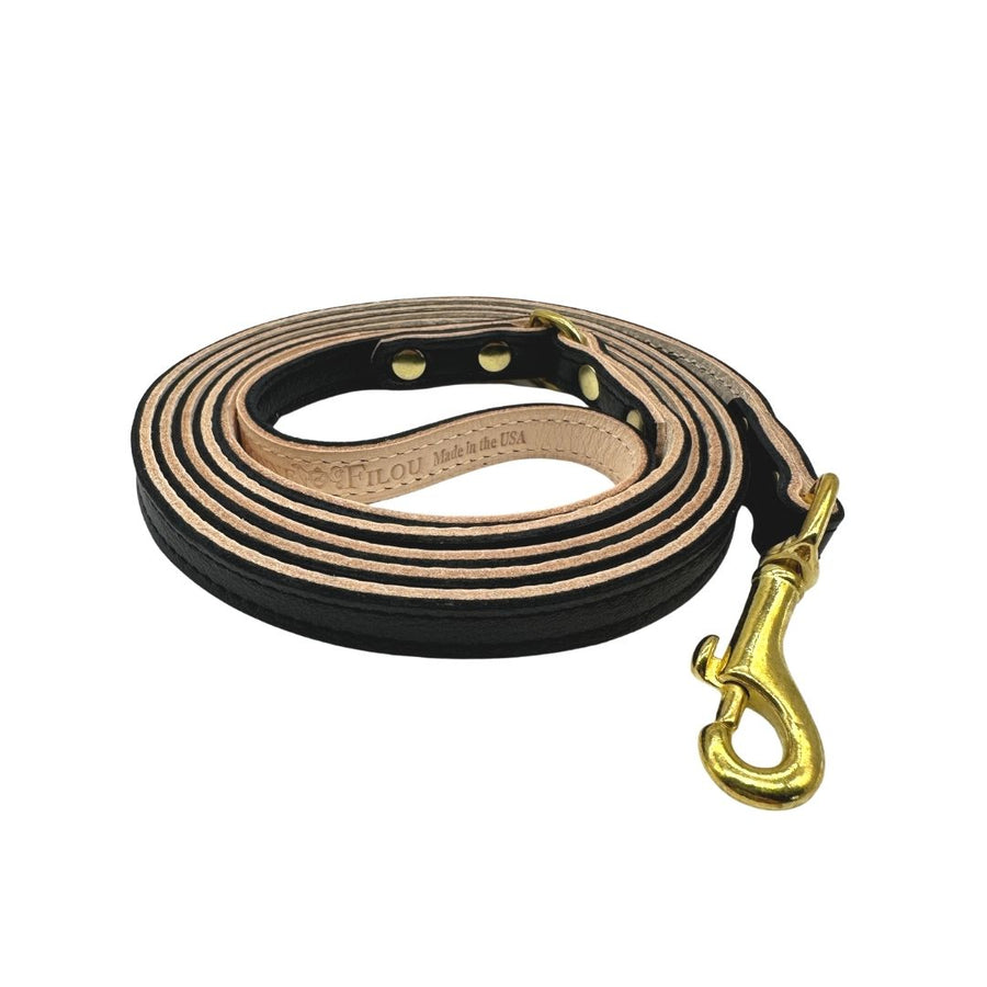 Plain leather dog leash