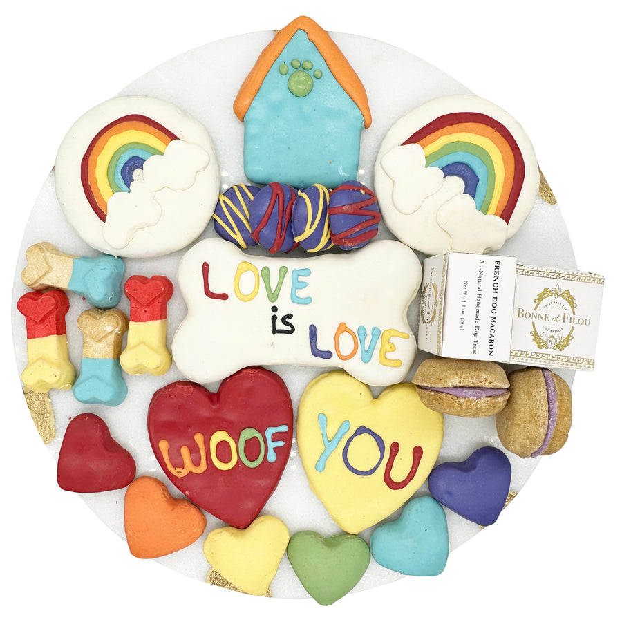 Pride themed dog treat gift box