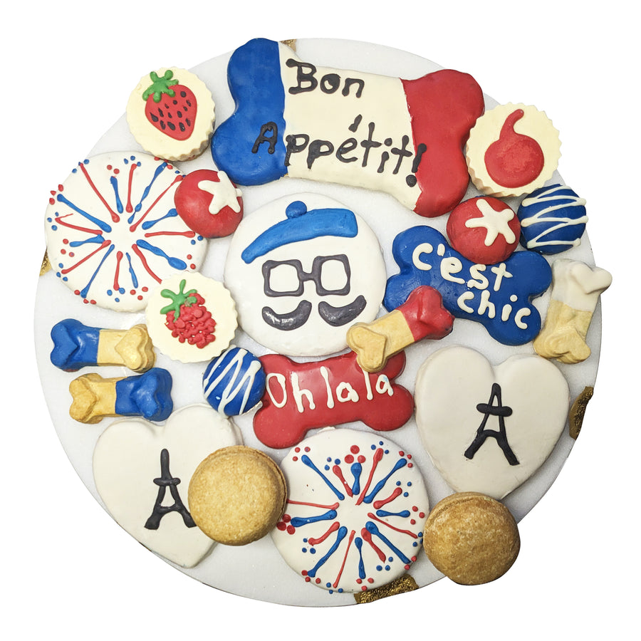 French themed dog treat gift box